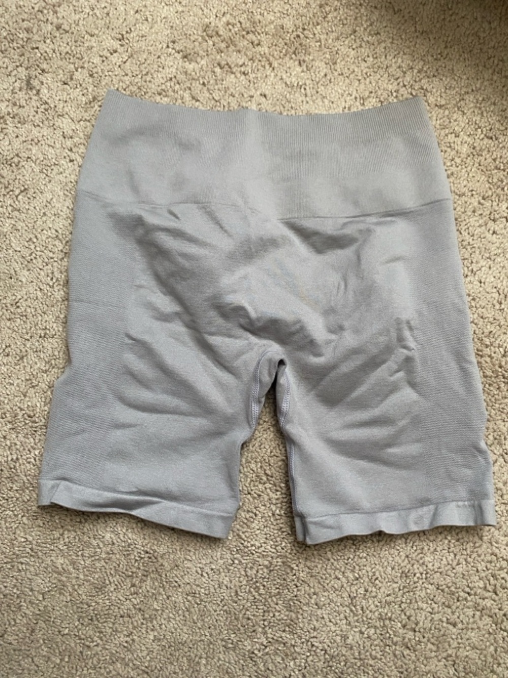 Women’s High-Waist Seamless Light Gray Biker Shorts